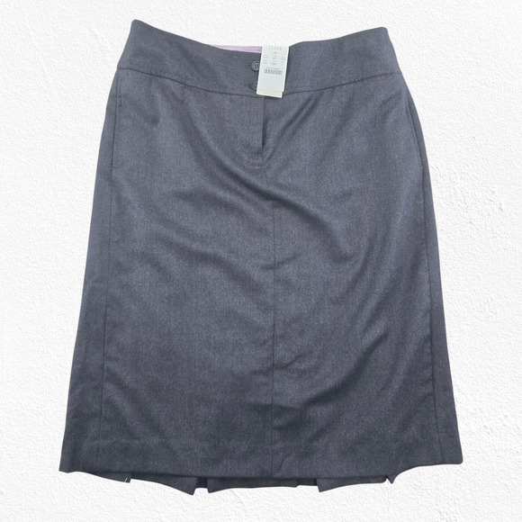J. Crew Wool Pleated Pencil Skirt Gray Heather Charcoal Size 8 NWT Classic Work - Picture 5 of 9